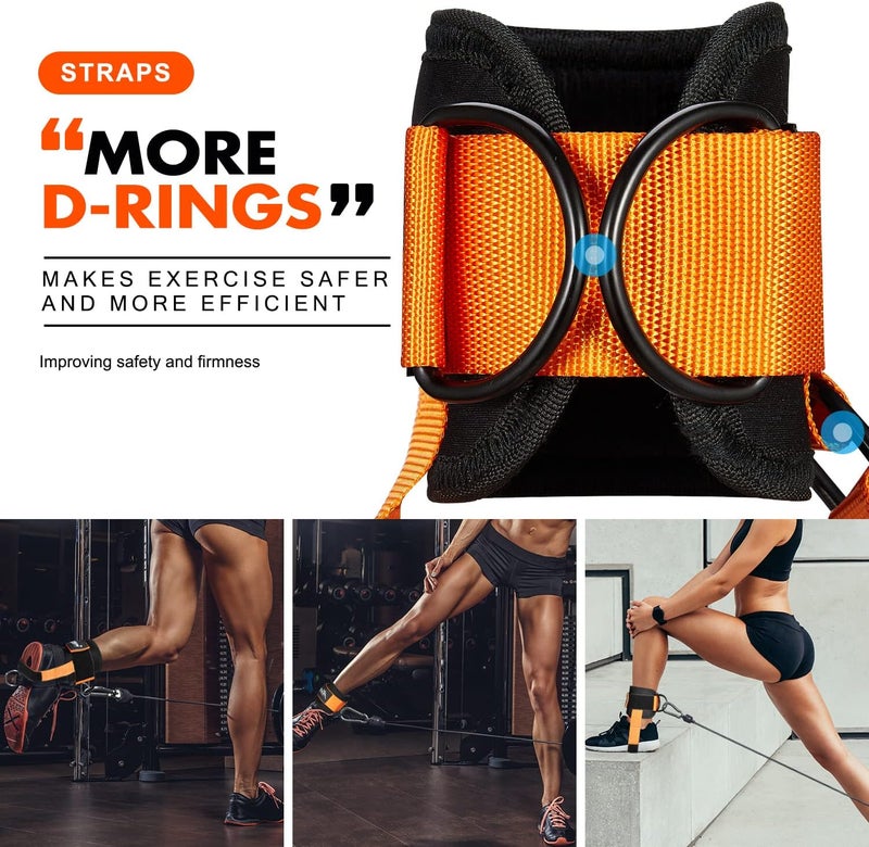 HPYGN Ankle Strap for Cable Machine, Padded Ankle Straps for Cable Machine Kickbacks, Glute Workouts, Leg Extensions, Curls, Booty Hip Abductors Exercise, Adjustable Comfort Ankle Cuff for Gym - Image 2